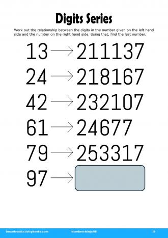 Digits Series in Numbers Ninja 58