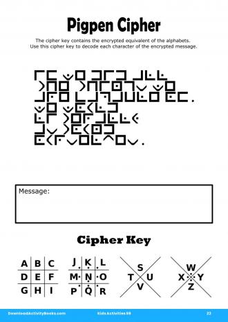 Pigpen Cipher #22 in Kids Activities 59