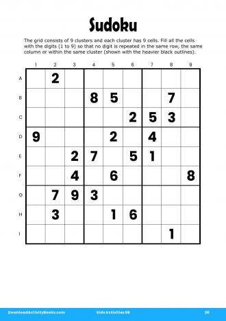 Sudoku #26 in Kids Activities 59