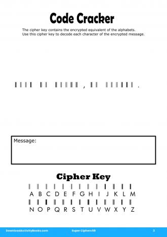 Code Cracker #3 in Super Ciphers 59
