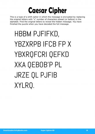 Caesar Cipher #16 in Super Ciphers 59