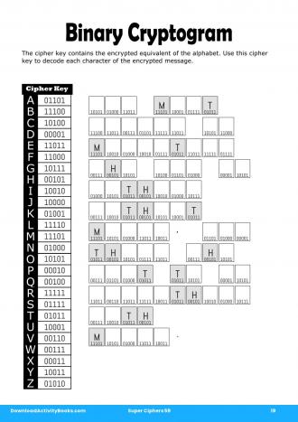 Binary Cryptogram in Super Ciphers 59