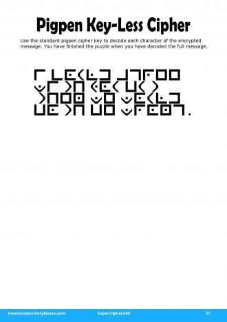 Pigpen Cipher #27 in Super Ciphers 59