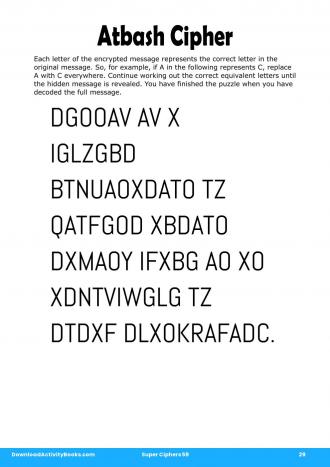 Atbash Cipher #29 in Super Ciphers 59