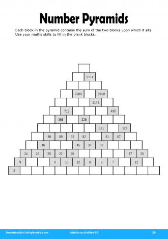 Number Pyramids in Adults Activities 60