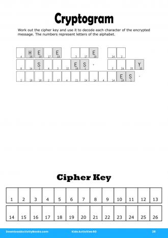 Cryptogram #28 in Kids Activities 60