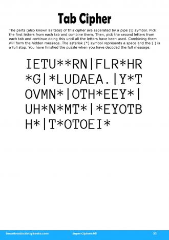 Tab Cipher in Super Ciphers 60