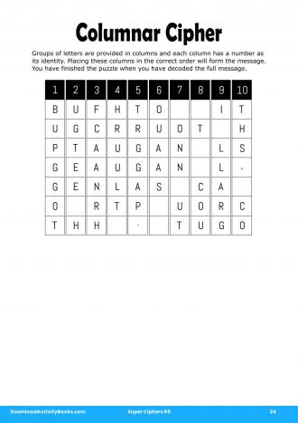 Columnar Cipher #24 in Super Ciphers 60