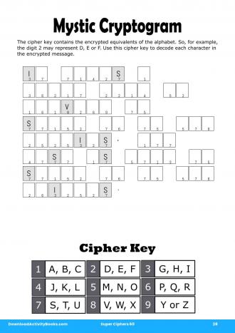 Mystic Cryptogram #28 in Super Ciphers 60