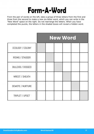 Form-A-Word #17 in Word Games 59