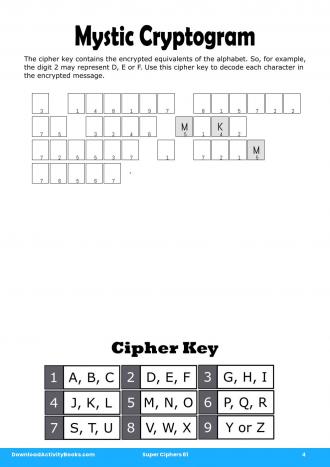 Mystic Cryptogram in Super Ciphers 61