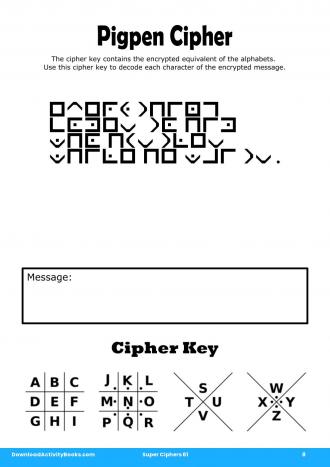 Pigpen Cipher #8 in Super Ciphers 61