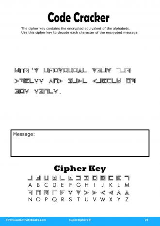 Code Cracker #22 in Super Ciphers 61