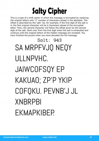 Salty Cipher in Super Ciphers 61