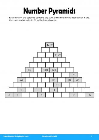 Number Pyramids #1 in Numbers Ninja 61