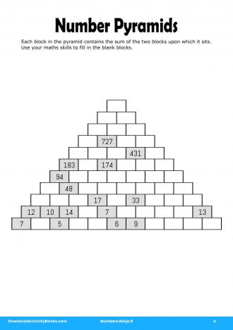 Number Pyramids #4 in Numbers Ninja 8