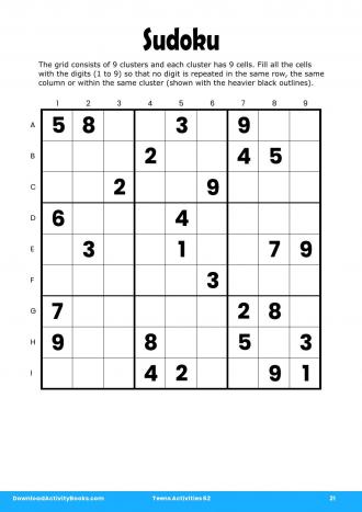 Sudoku #21 in Teens Activities 62