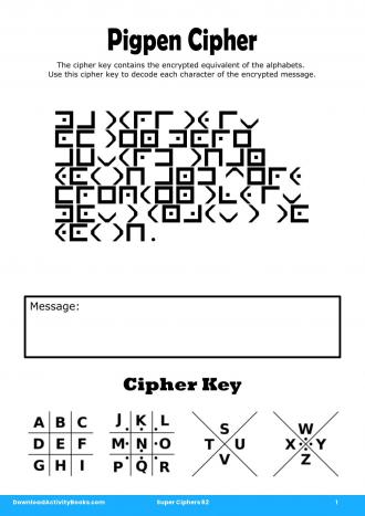 Pigpen Cipher #1 in Super Ciphers 62