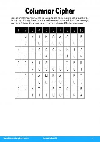 Columnar Cipher #4 in Super Ciphers 62