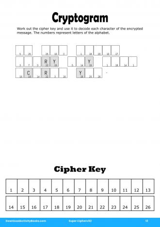 Cryptogram in Super Ciphers 62
