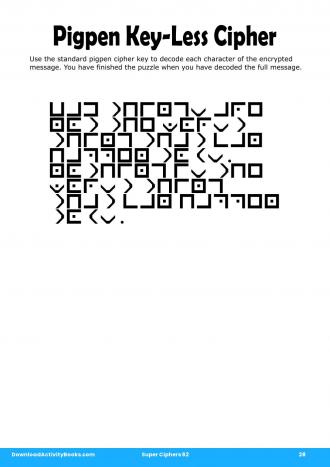 Pigpen Cipher #28 in Super Ciphers 62