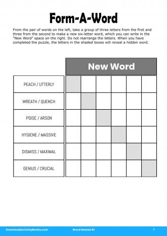 Form-A-Word in Word Games 61