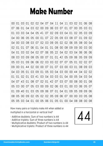 Make Number #25 in Numbers Ninja 62