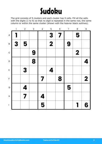 Sudoku #5 in Teens Activities 63