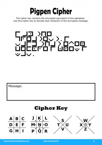 Pigpen Cipher #9 in Kids Activities 63