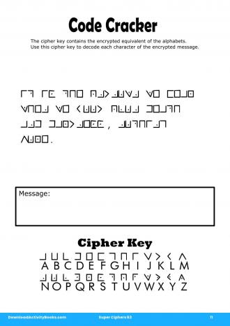 Code Cracker #11 in Super Ciphers 63