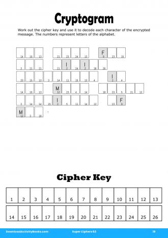 Cryptogram #19 in Super Ciphers 63
