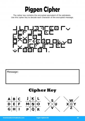 Pigpen Cipher #20 in Super Ciphers 63