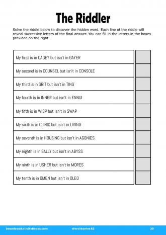 The Riddler #20 in Word Games 62