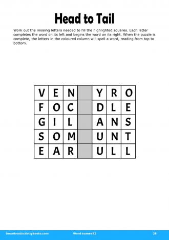 Head to Tail in Word Games 62