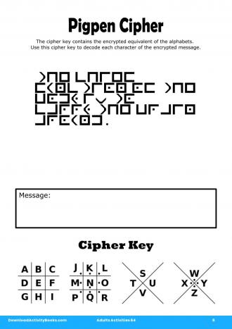 Pigpen Cipher #6 in Adults Activities 64