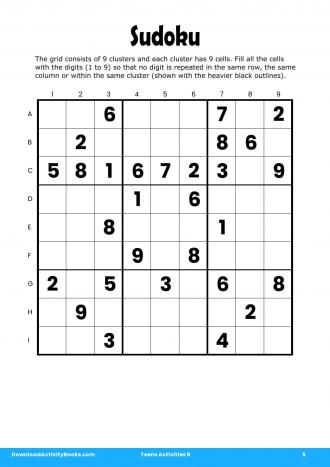 Sudoku #5 in Teens Activities 9