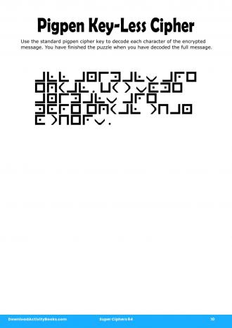 Pigpen Cipher #10 in Super Ciphers 64