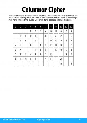 Columnar Cipher #17 in Super Ciphers 64