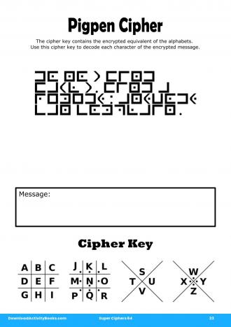 Pigpen Cipher #23 in Super Ciphers 64