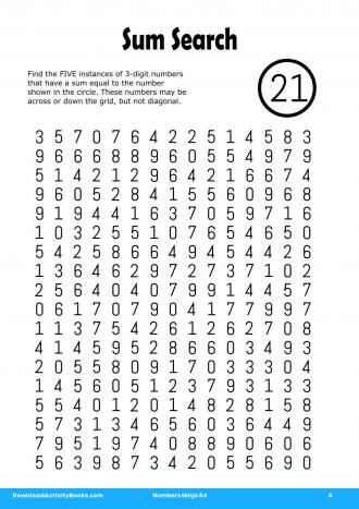 Sum Search #6 in Numbers Ninja 64