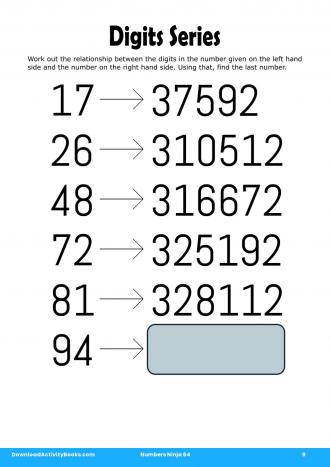 Digits Series in Numbers Ninja 64