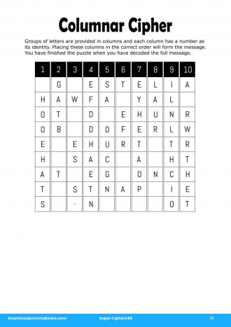 Columnar Cipher #17 in Super Ciphers 65