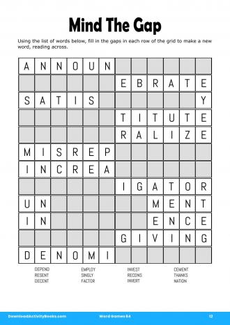 Mind The Gap in Word Games 64