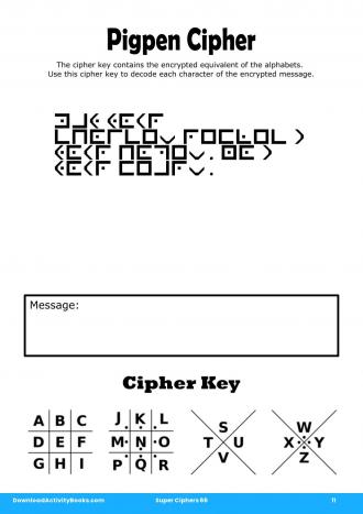 Pigpen Cipher #11 in Super Ciphers 66