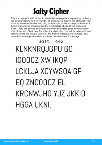 Salty Cipher #25 in Super Ciphers 66