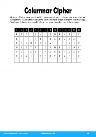 Columnar Cipher #28 in Super Ciphers 66