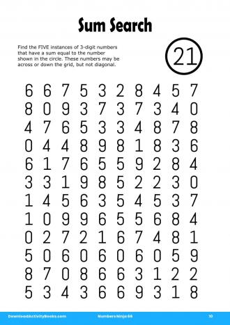 Sum Search #10 in Numbers Ninja 66