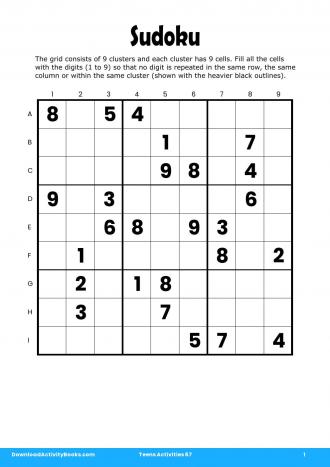 Sudoku #1 in Teens Activities 67