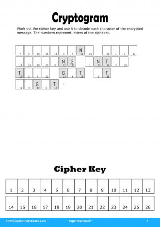 Cryptogram in Super Ciphers 67