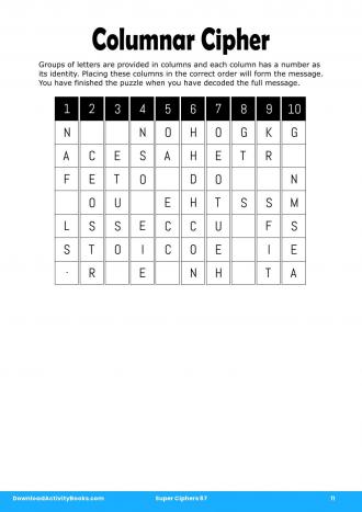 Columnar Cipher #11 in Super Ciphers 67